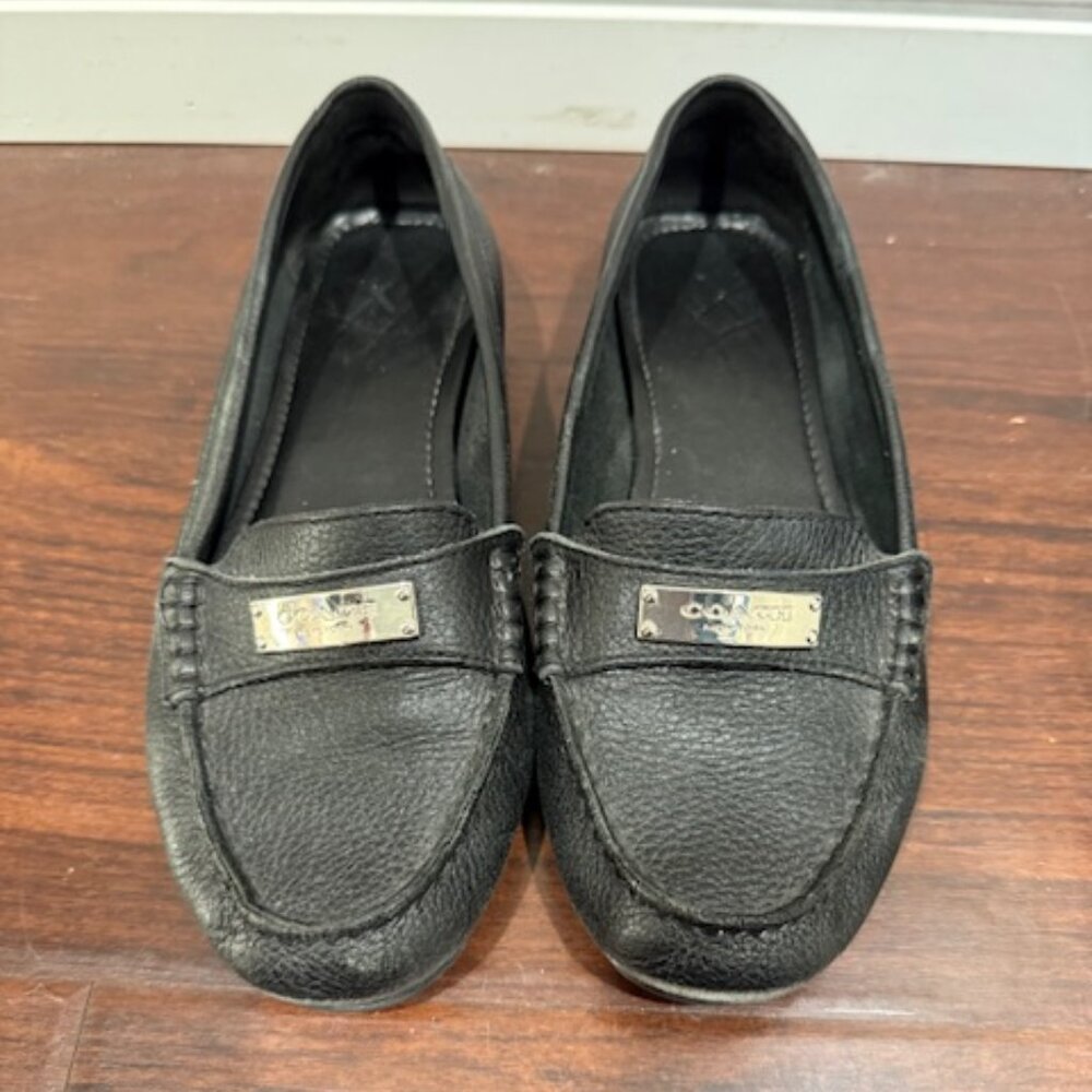 Coach Felderica Black Logo Loafers size 6.5B